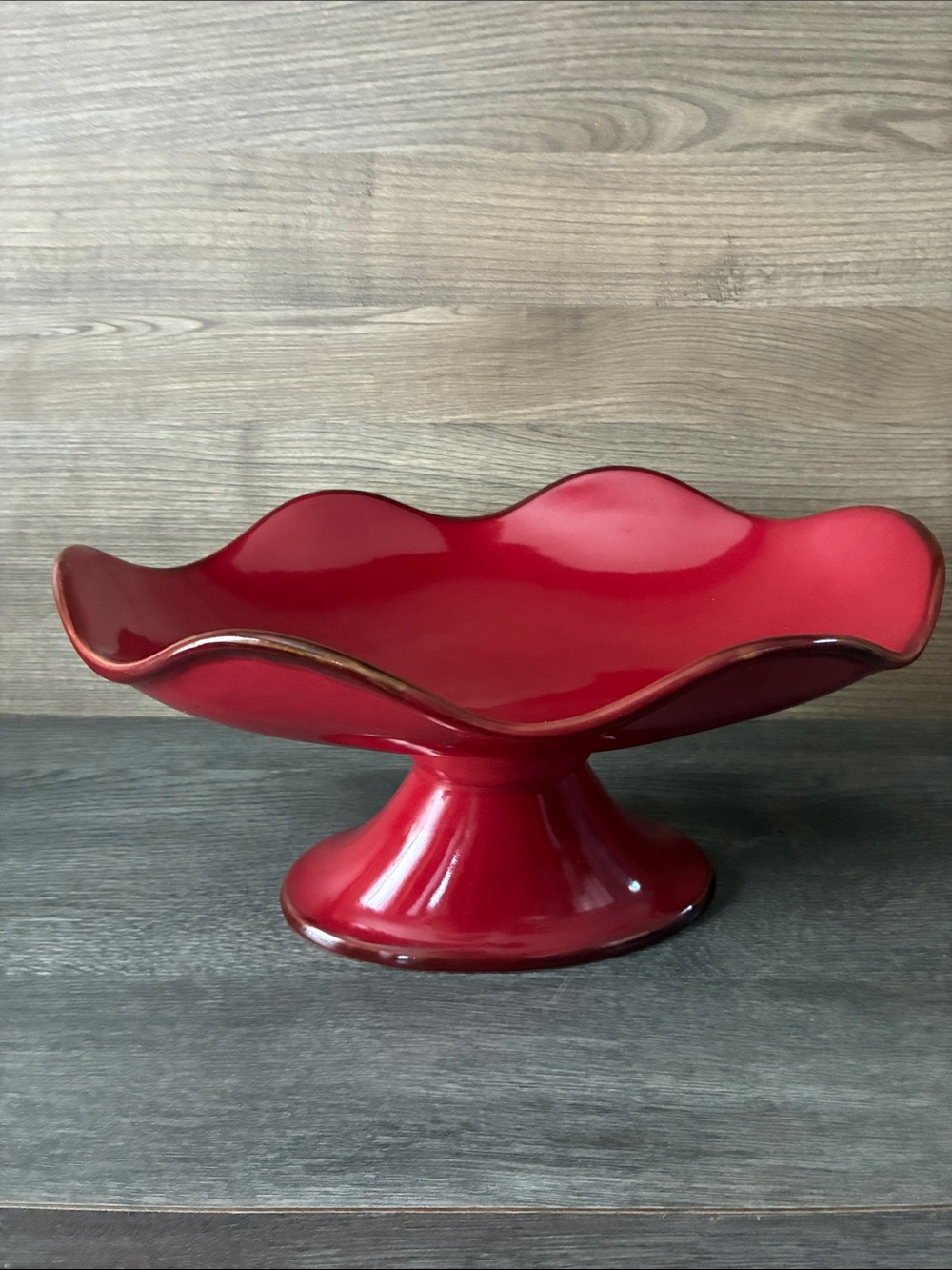 Southern Living At Home Oval
Compote Cinnabar Red Color Centerpiece